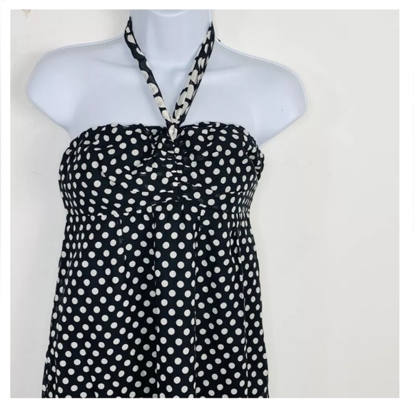 NWT The Limited Silk Blend Sleeveless Halter Top Polka Dot Dress 10 - Picture 2 of 9